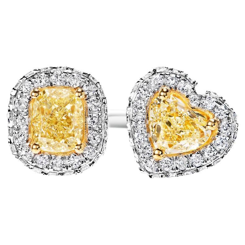 3 Carat Combine Mix Shape Diamond Engagement Toi Et Moi Ring Certified Y For Sale