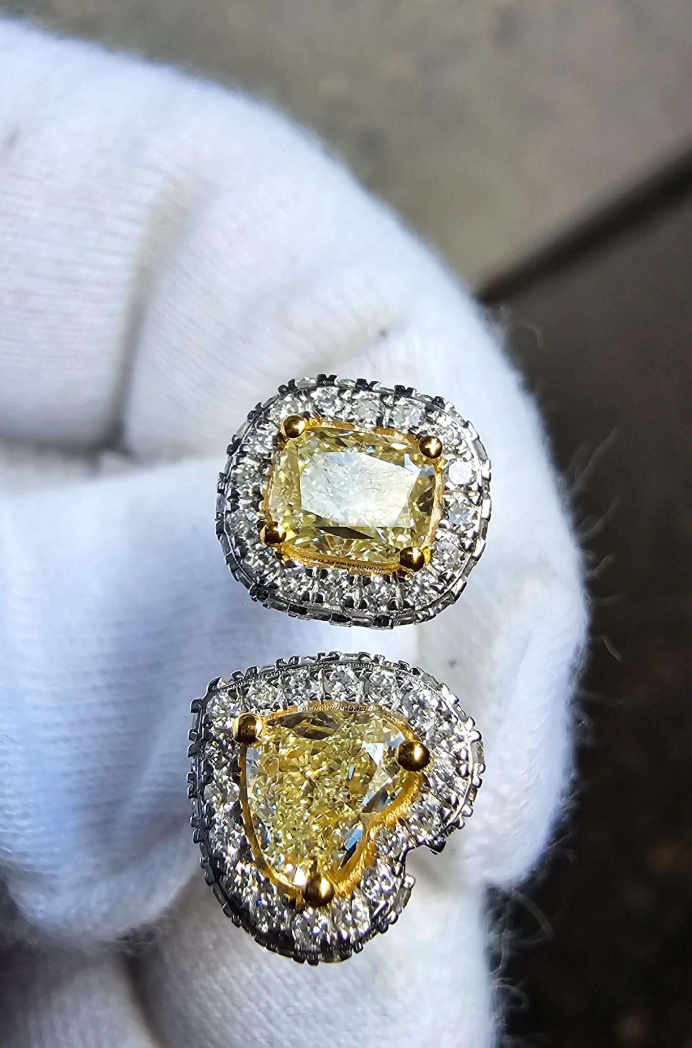 3 Carat Combine Mix Shape Diamond Engagement Toi Et Moi Ring Certified Y For Sale 3