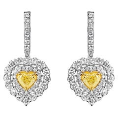 3 Carat Combine Mix Shape Heart Diamond Hanging Earrings Certified Y