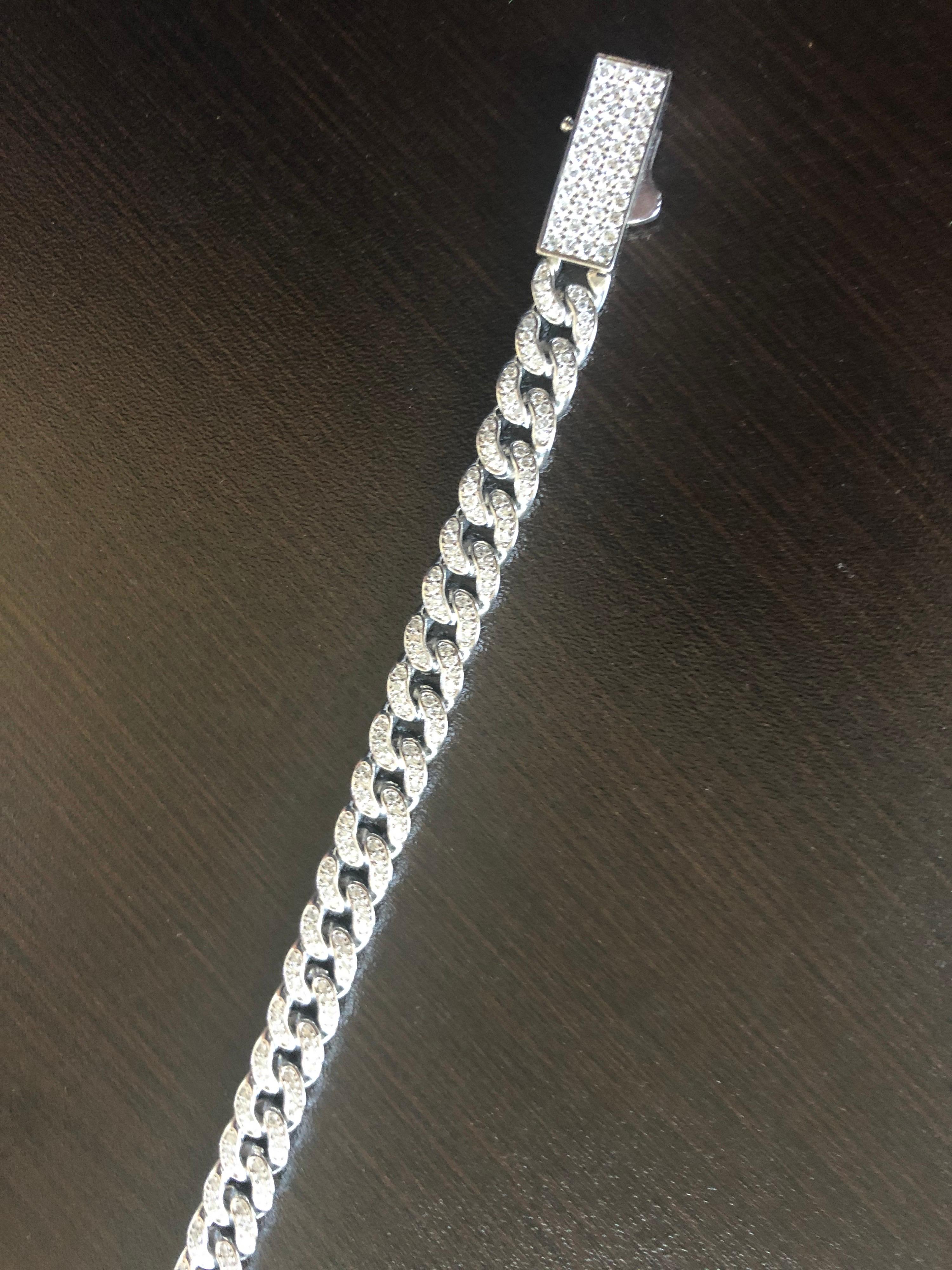 Modern 3 Carat Cuban Diamond Link Bracelet