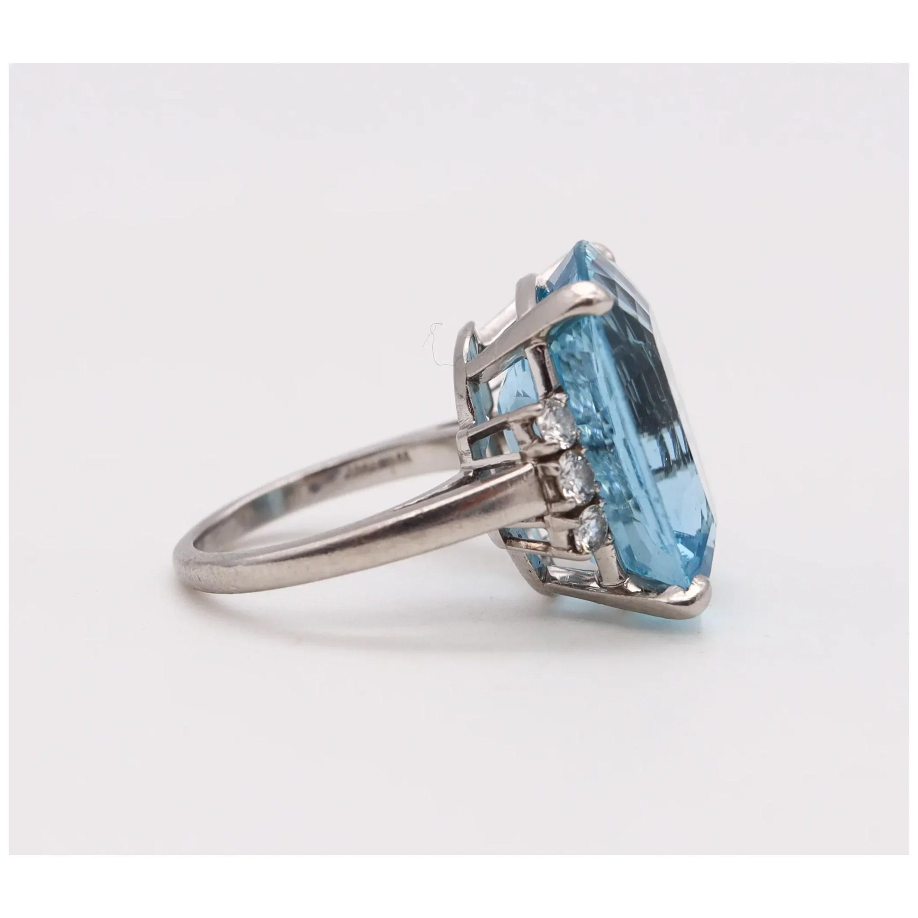 in vendita:  Anello di fidanzamento con diamante acquamarina naturale 9 CT in oro 18K, anello da cocktail 3