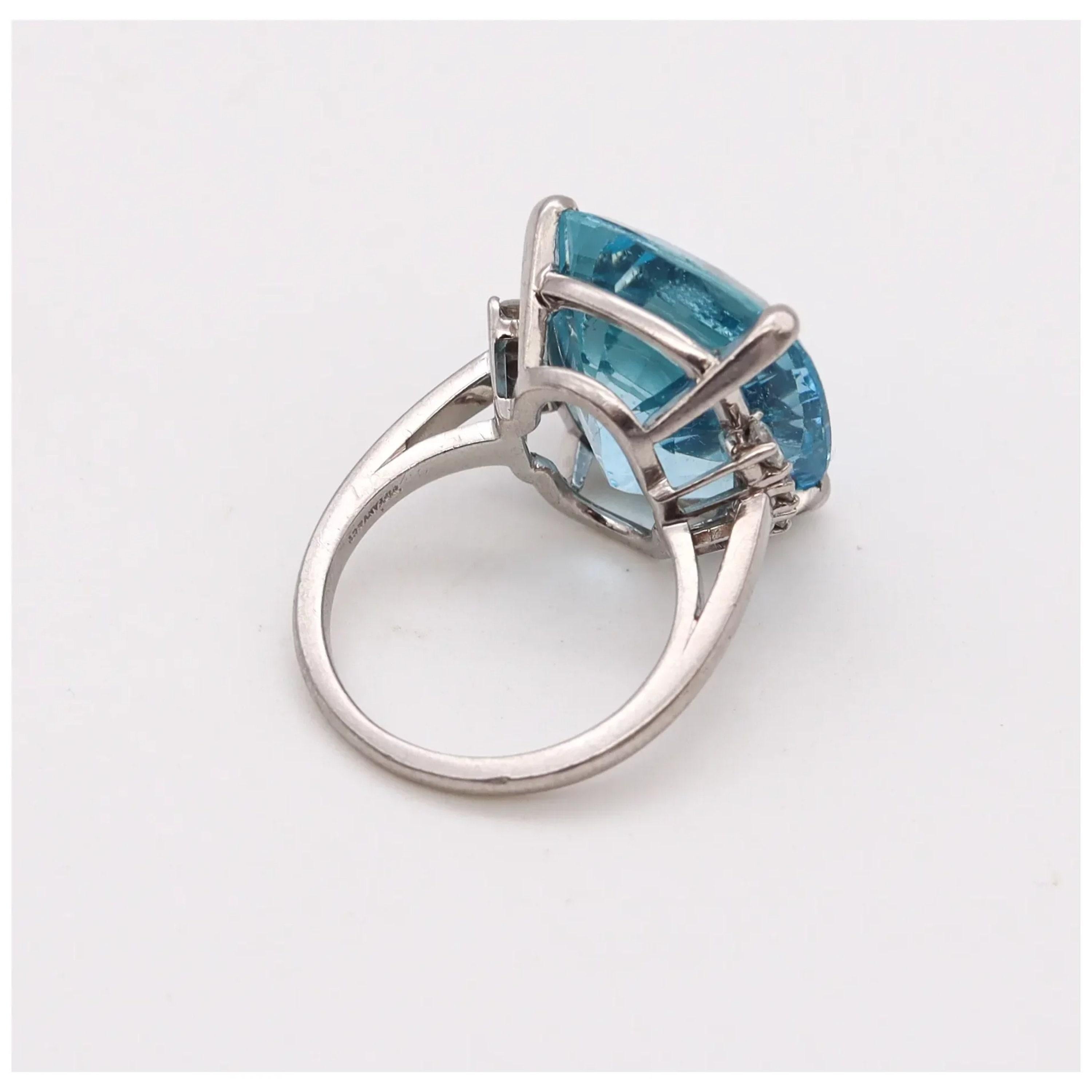 in vendita:  Anello di fidanzamento con diamante acquamarina naturale 9 CT in oro 18K, anello da cocktail 4