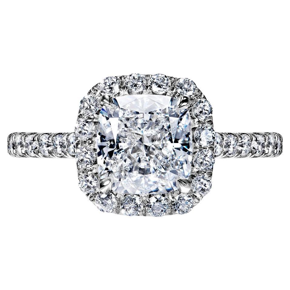 3 Carat Cushion Cut Diamond Engagement Ring GIA Certified E VS2