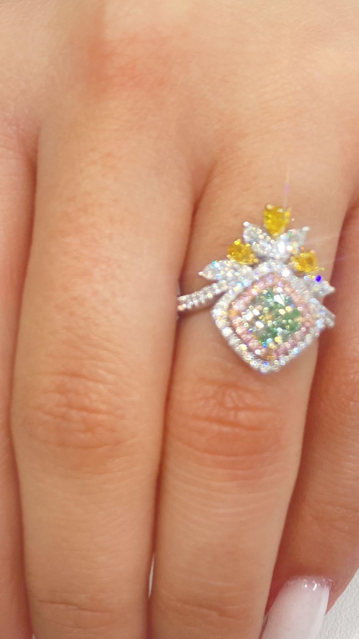 Women's 3 Carat Cushion Cut Diamond Engagement Ring GIA Certified FLYG SI1