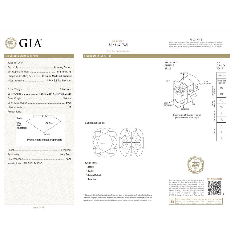 3 Carat Cushion Cut Diamond Engagement Ring GIA Certified FLYG SI1 1