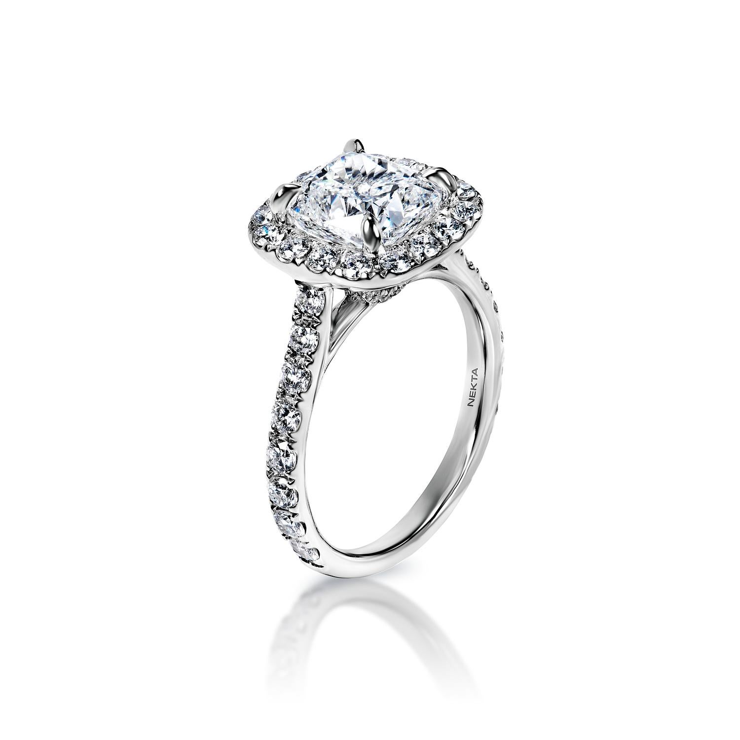 3 carat cushion cut diamond ring