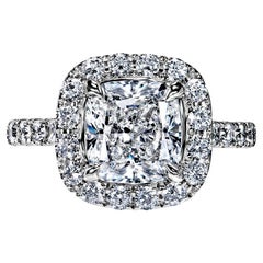 3 Carat Cushion Cut Diamond Engagement Ring GIA Certified G VS2