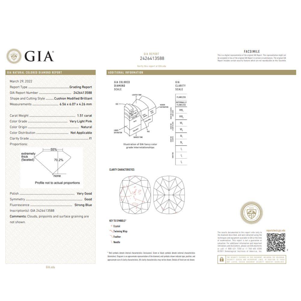 3 Carat Cushion Cut Diamond Engagement Ring GIA Certified VLP I1 3