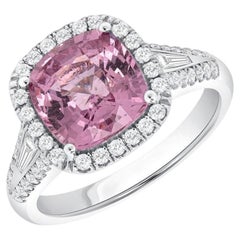 3 Carat Cushion Halo Diamond Ring Royal Blue Sapphire 18K Gold Power Heirloom