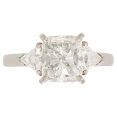 3 Carat Cushion Statement Brilliant White / G color VS 14K White Gold