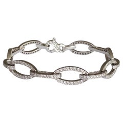 3 Carat Diamond Bracelet Link Style 18K White Gold 