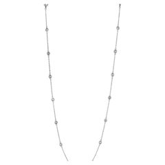 3 Carat Diamond by Yard Necklace 18 Karat White Gold 24 Station Chain