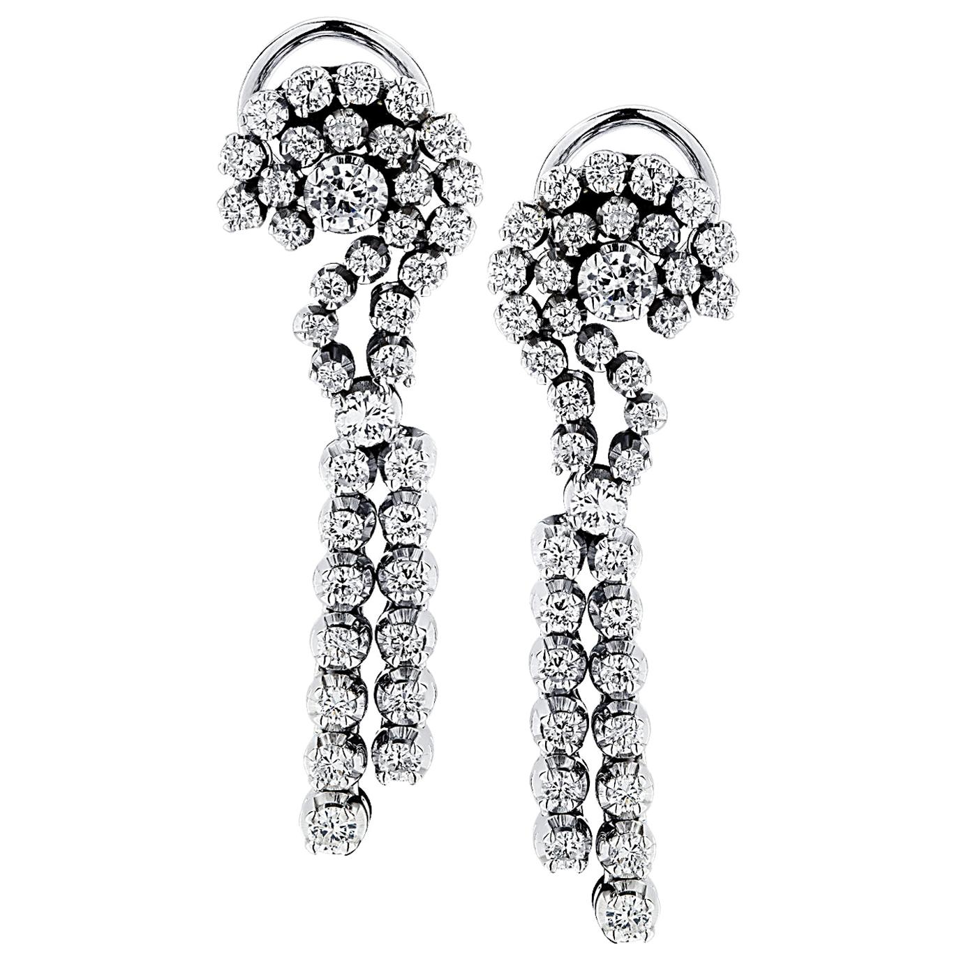 3 Carat Diamond Dangle Earrings