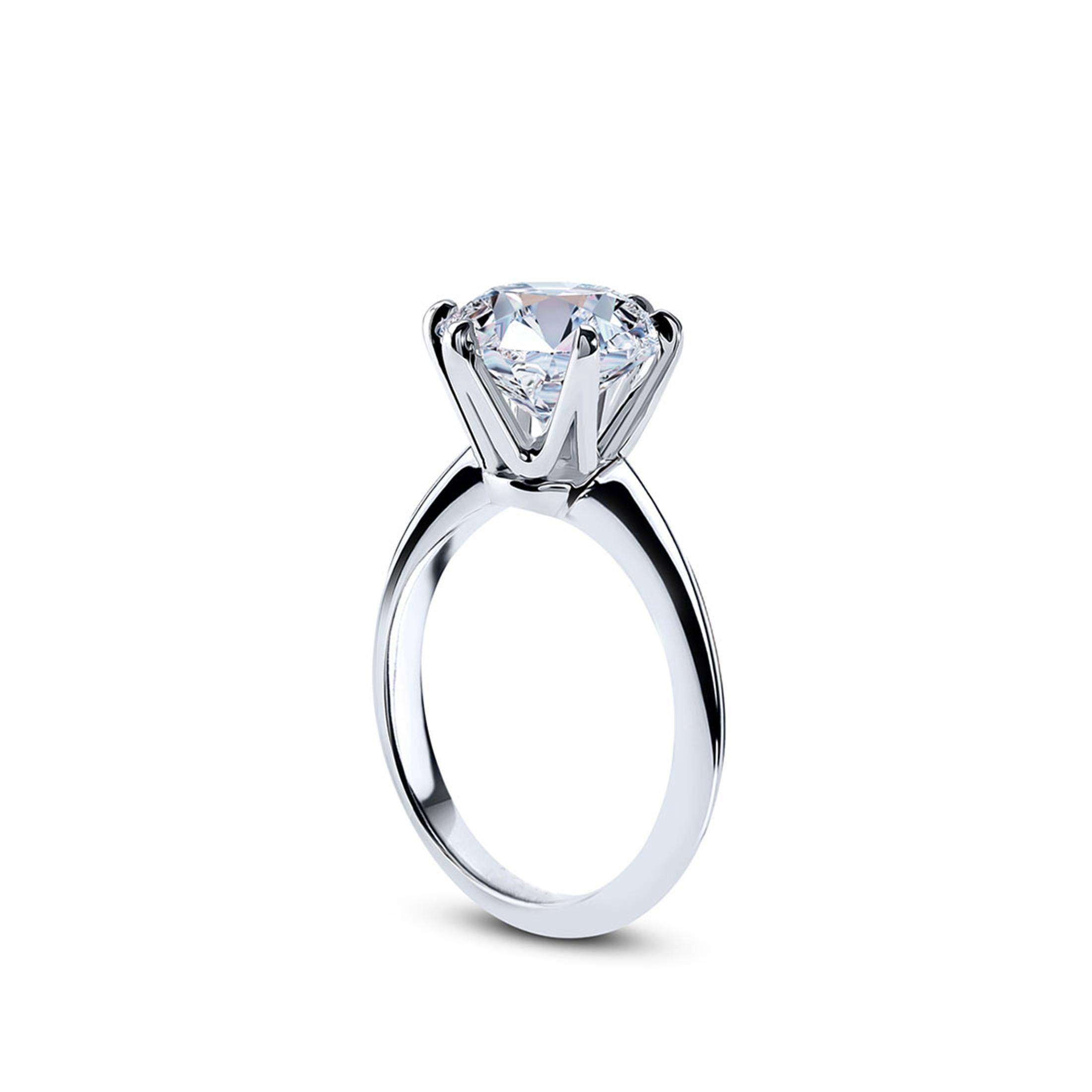 For Sale:  3 Carat Diamond Engagement Ring in 18K White Gold, Certified G Color 2