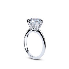 3 Carat Diamond Engagement Ring in 18K White Gold, Certified G Color