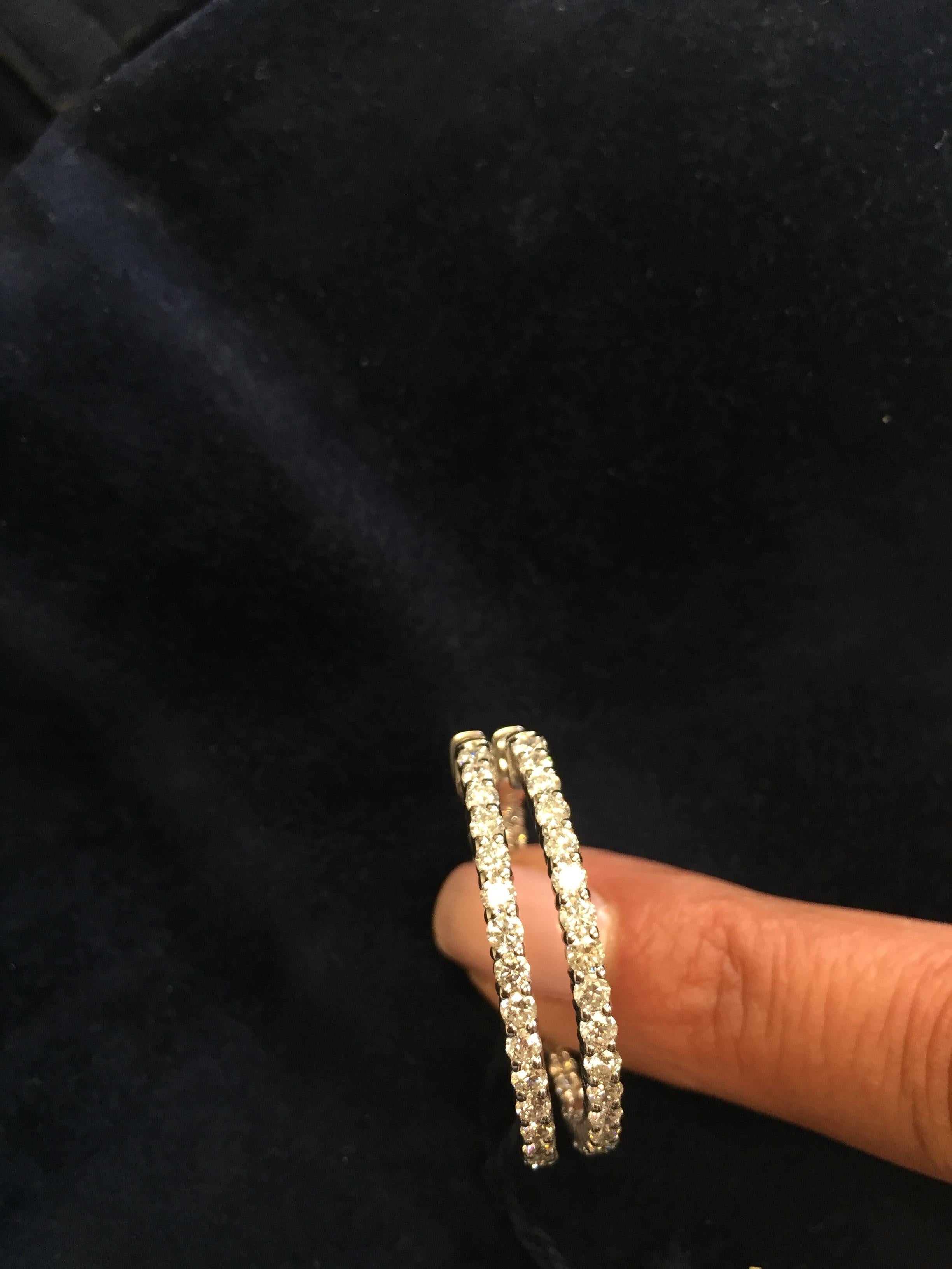 3 ct diamond hoop earrings