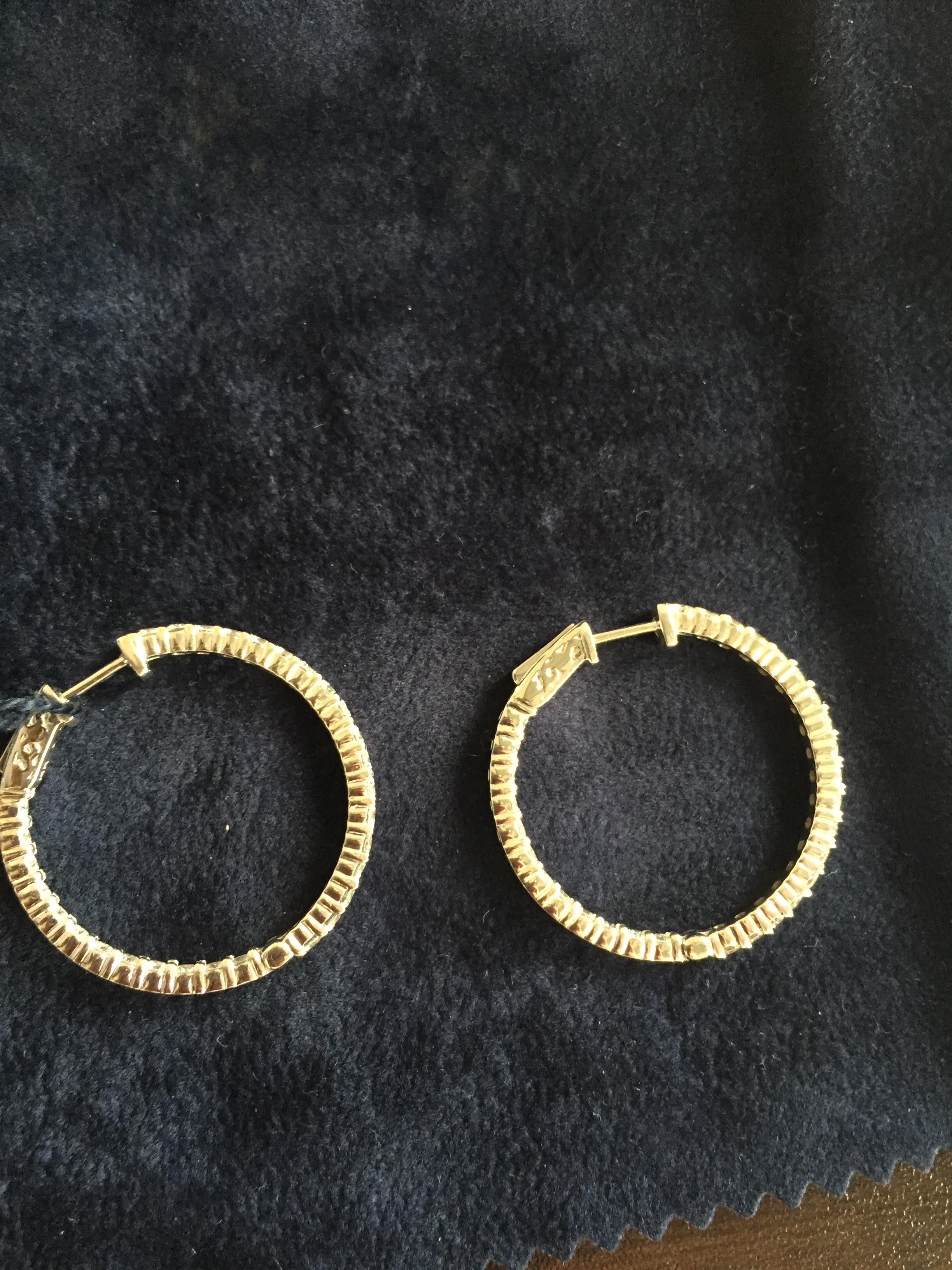 2 carat diamond hoop earrings