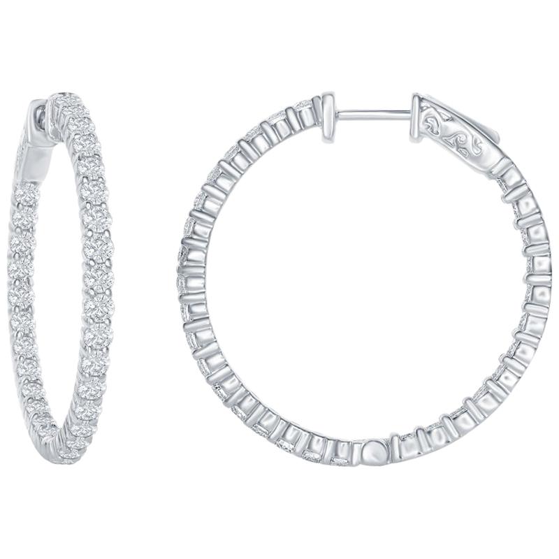 3 Carat Diamond Hoop Earrings