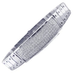 14K Solid White Gold 3 Carat Diamond ID Screw Link Men's Bracelet 57.9 g 8.25"