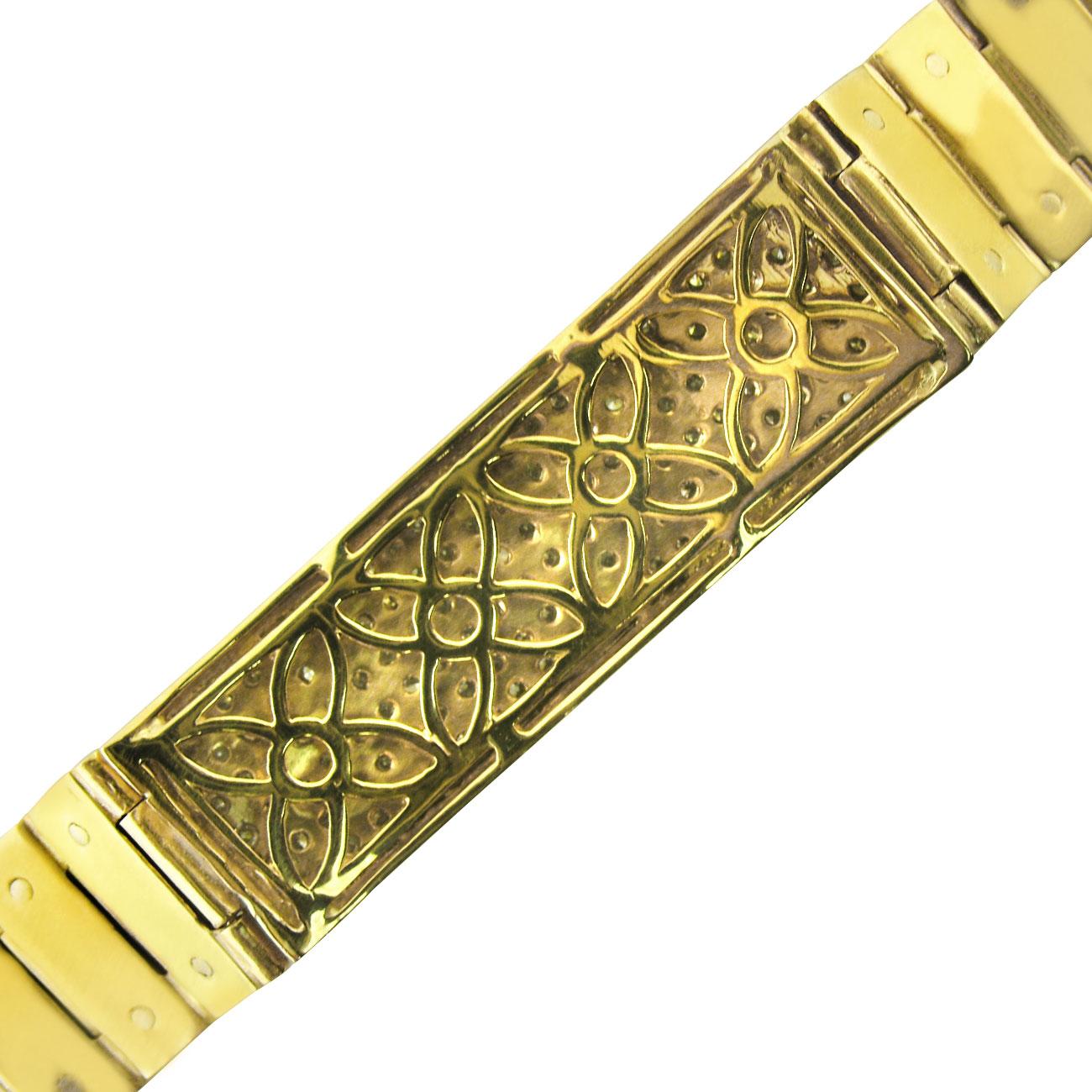 3 Carat Diamond ID Screw Link Men's Bracelet 14k Solid Yellow Gold 59.6g 8