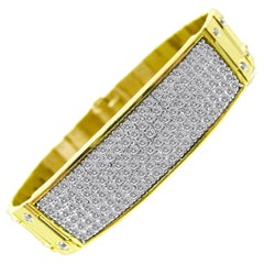 3 Carat Diamond ID Screw Link Men's Bracelet 14k Solid Yellow Gold 59.6g 8"