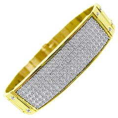 3 Carat Diamond ID ID Link Bracelet pour homme 14k Solid Yellow Gold 59.6g 8" 8"