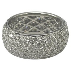 3 Carat Diamond Multi-Row Pave Eternity Band Ring in 14k White Gold