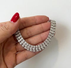 3 Carat Diamond Pavé Necklace – 18K White Gold