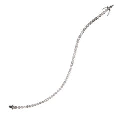 3 Carat Diamond Round Brilliant Cut Diamond Bezel 14k White Gold Tennis Bracele