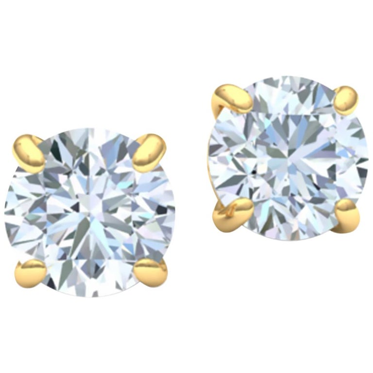3 Carat Diamond Stud Earrings For Sale at 1stdibs