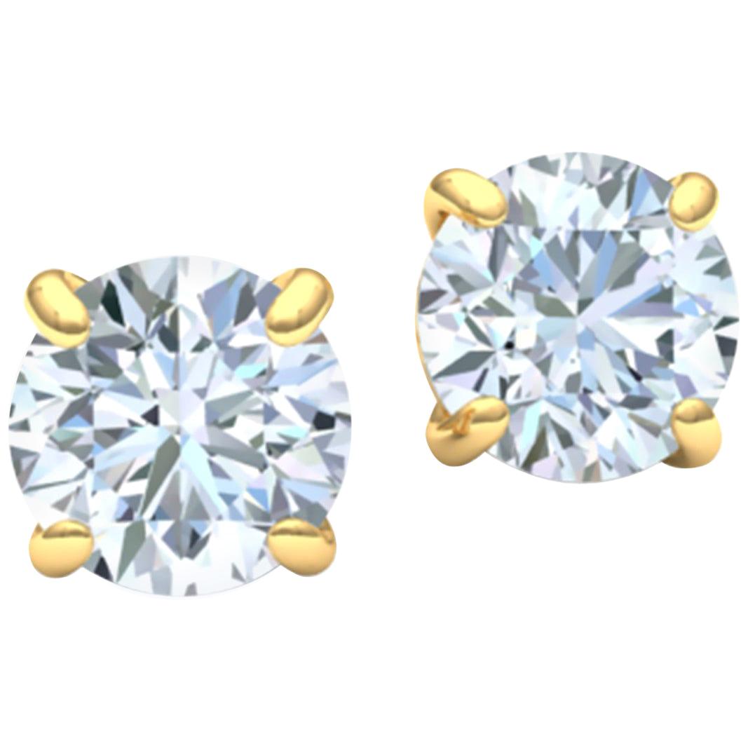 3 Carat Diamond Stud Earrings For Sale