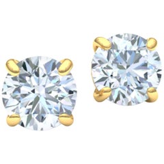 Vintage 3 Carat Diamond Stud Earrings