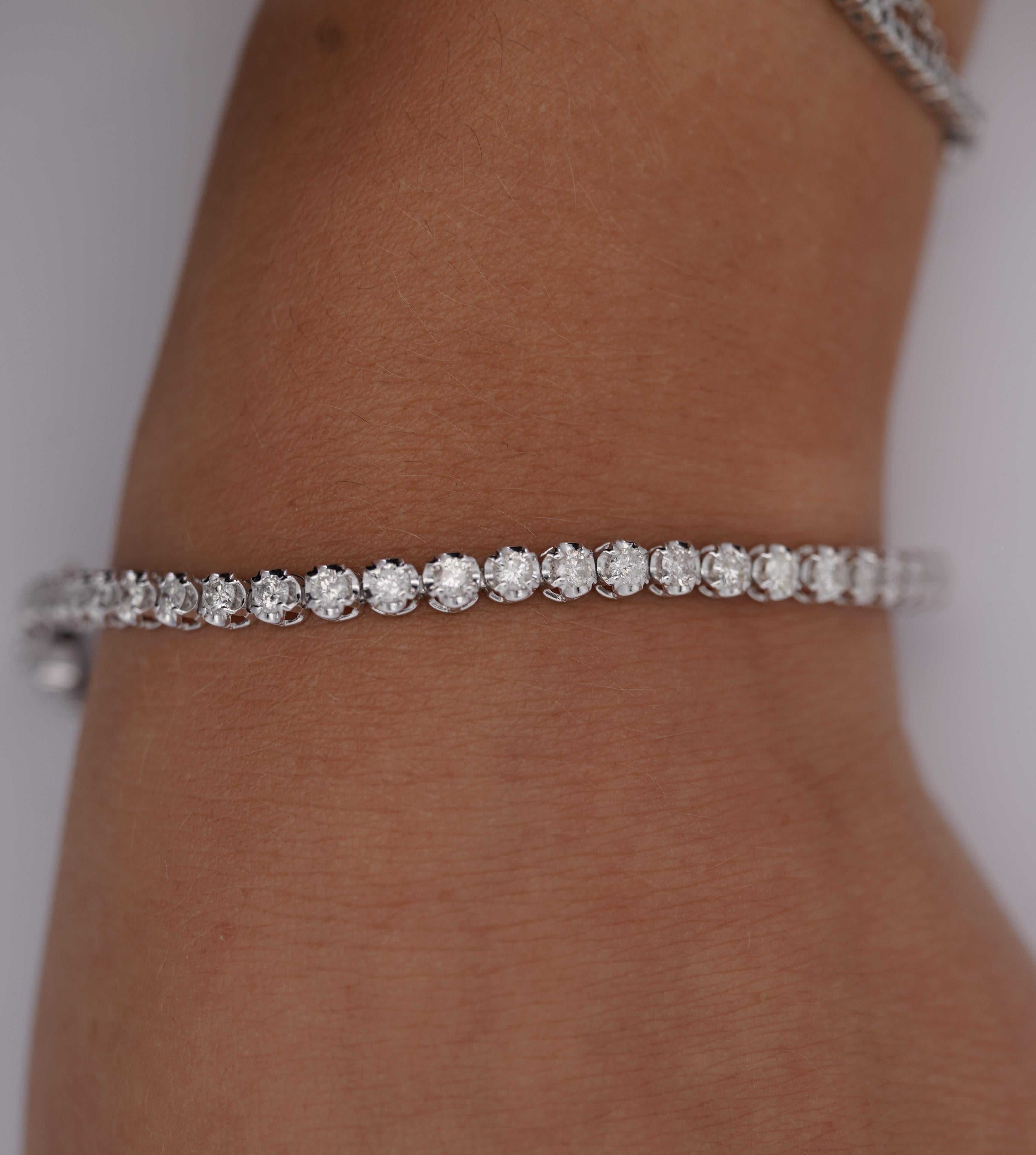 3 Carat Diamond Tennis 4-Prong Bracelet in Platinum 4MM 7