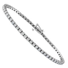 3 Carat Diamond Tennis Bracelet, 14 Karat White Gold, I VS2 63 Round Diamonds