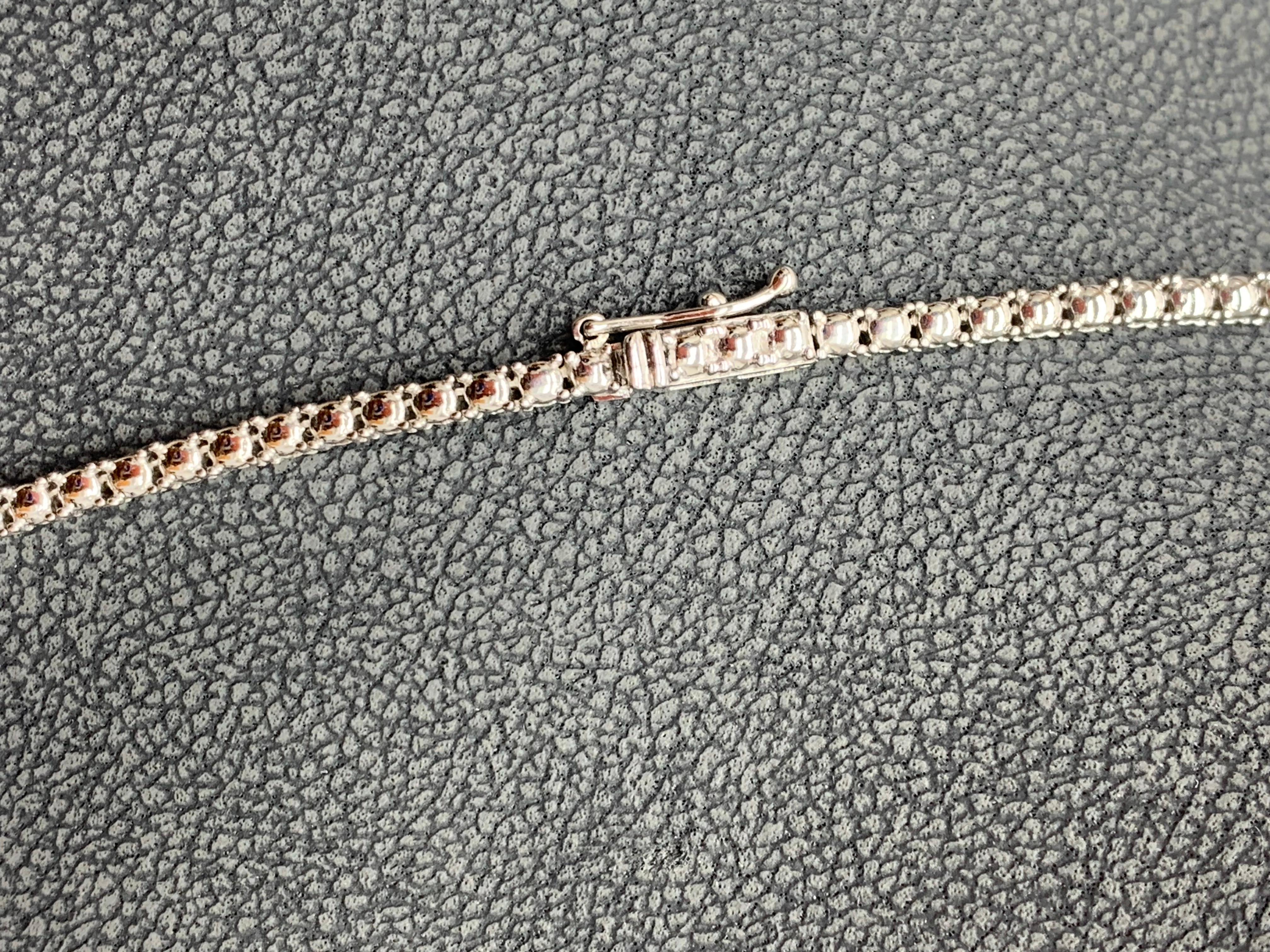 3 Carat Diamond Tennis Necklace in 14K White Gold For Sale 2