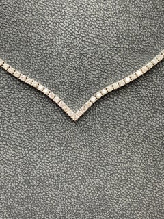 3 Karat Diamant-Tennis-Halskette aus 14 Karat Weißgold