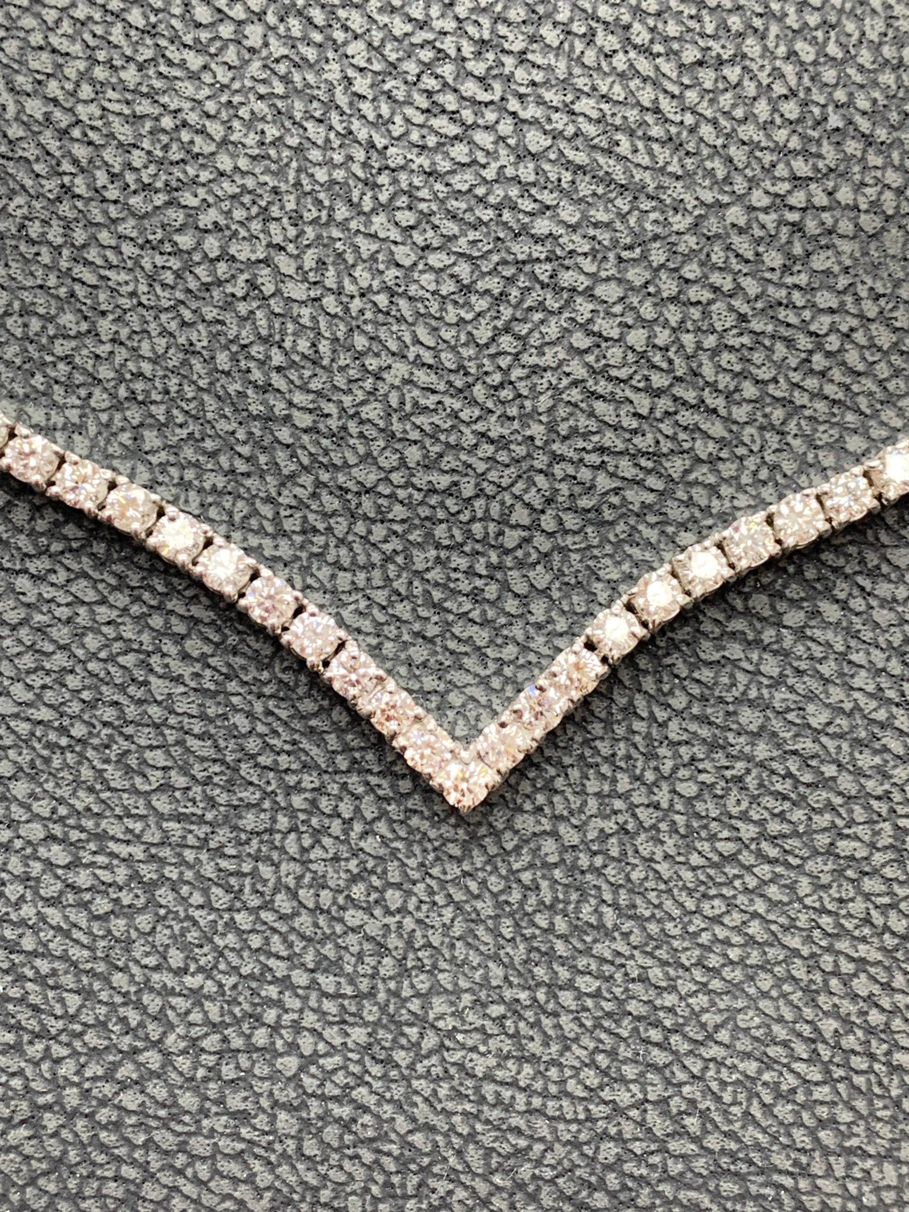 3 Carat Diamond Tennis Necklace in 14K White Gold For Sale 1