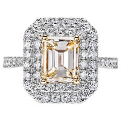 3 Carat Emerald Cut Diamond Engagement GIA Certified  Ring F SI1
