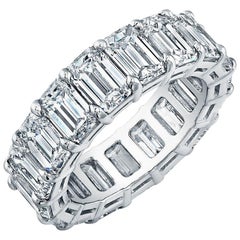 3 Carat Emerald Cut Diamond Eternity Band 18 Karat White Gold 3 Carat Emerald Cut Diamond Eternity Band 18 Karat White Gold