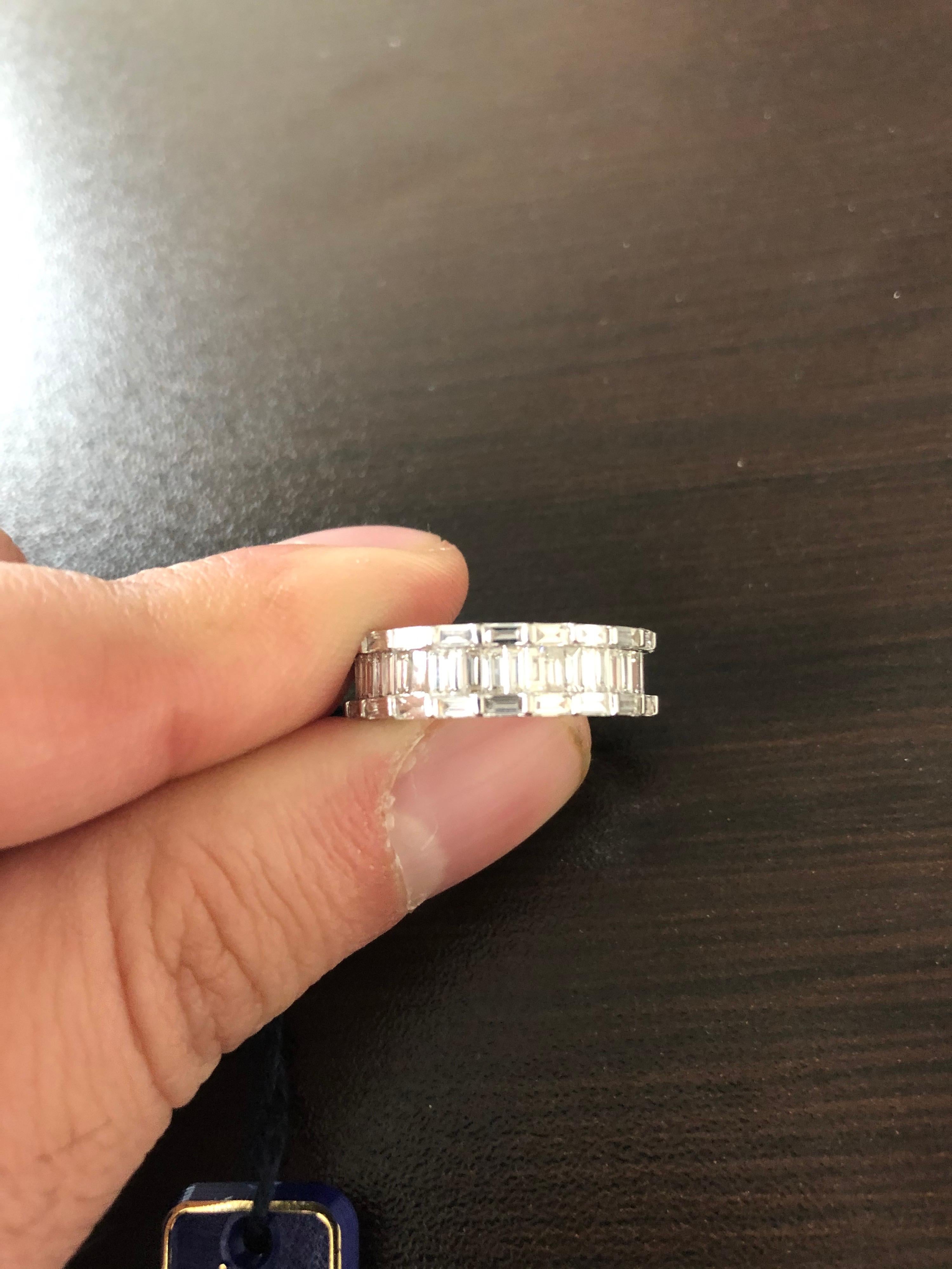 Baguette Cut 3 Carat Emerald Cut Diamond Eternity Ring
