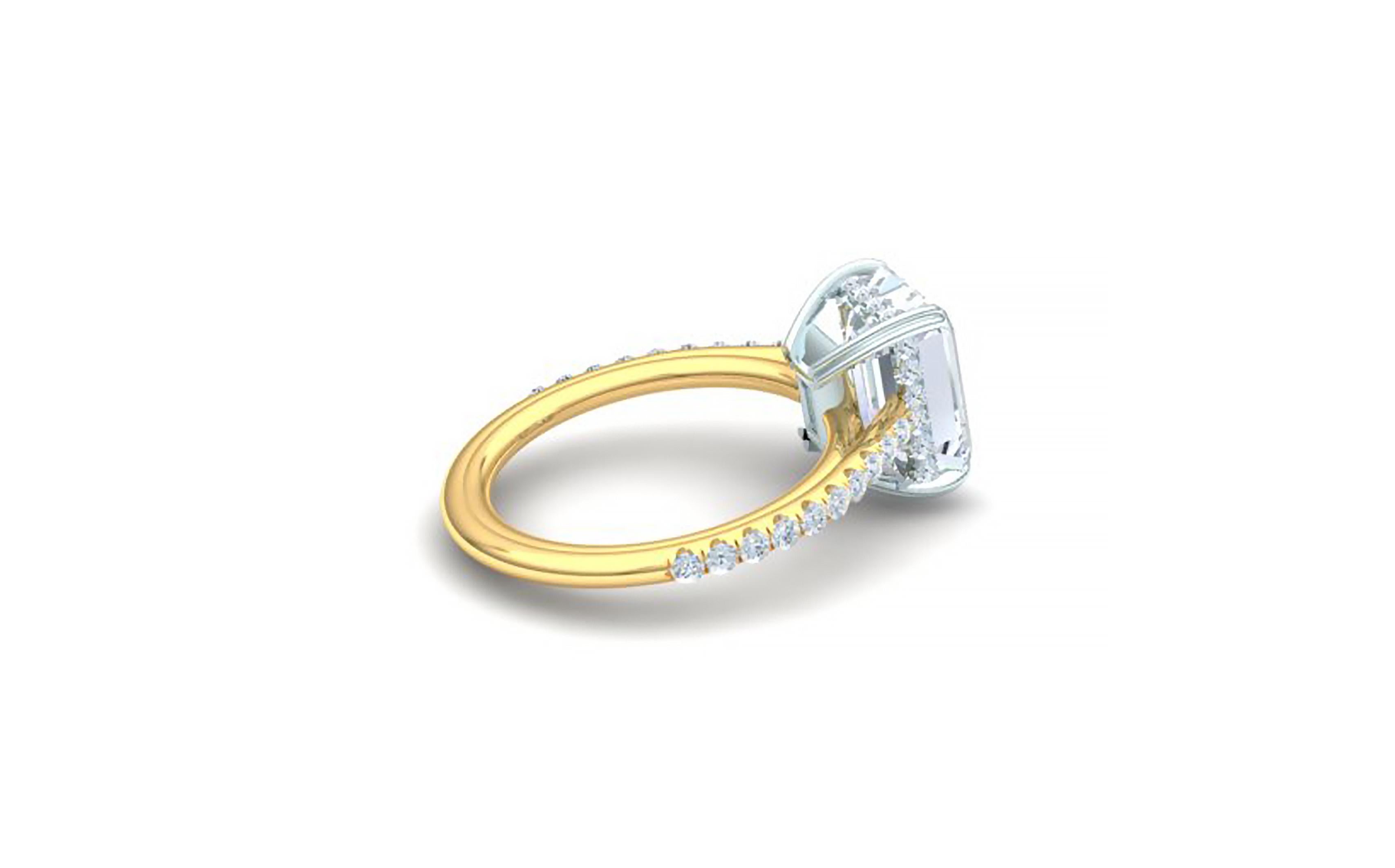 3 carat emerald cut natural diamond ring