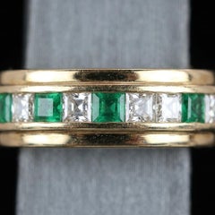 3 Carat Emerald Diamond 18k Yellow Gold Huggie Earrings
