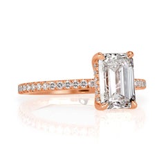 3 Carat Emerald Diamond Ring 14K White Gold Quiet Power High Jewellery