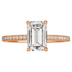 3 Carat Emerald Diamond Ring 14K White Gold Quiet Power High Jewellery