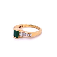 3 Carat Emerald Diamond Wedding Band Emerald Diamond Half Eternity Gold Ring