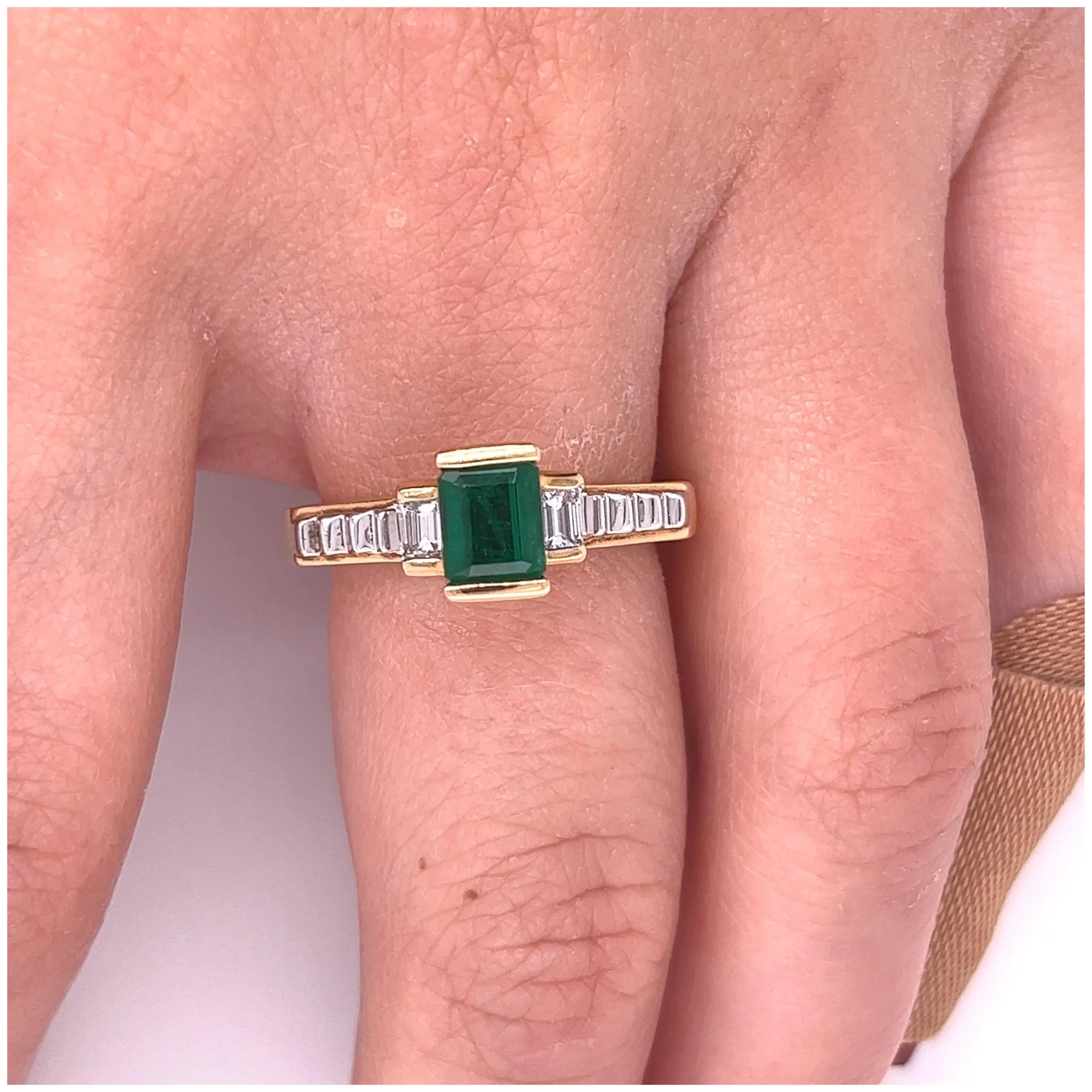 For Sale:  3 Carat Emerald Diamond Wedding Band Emerald Diamond Half Eternity Gold Ring 4