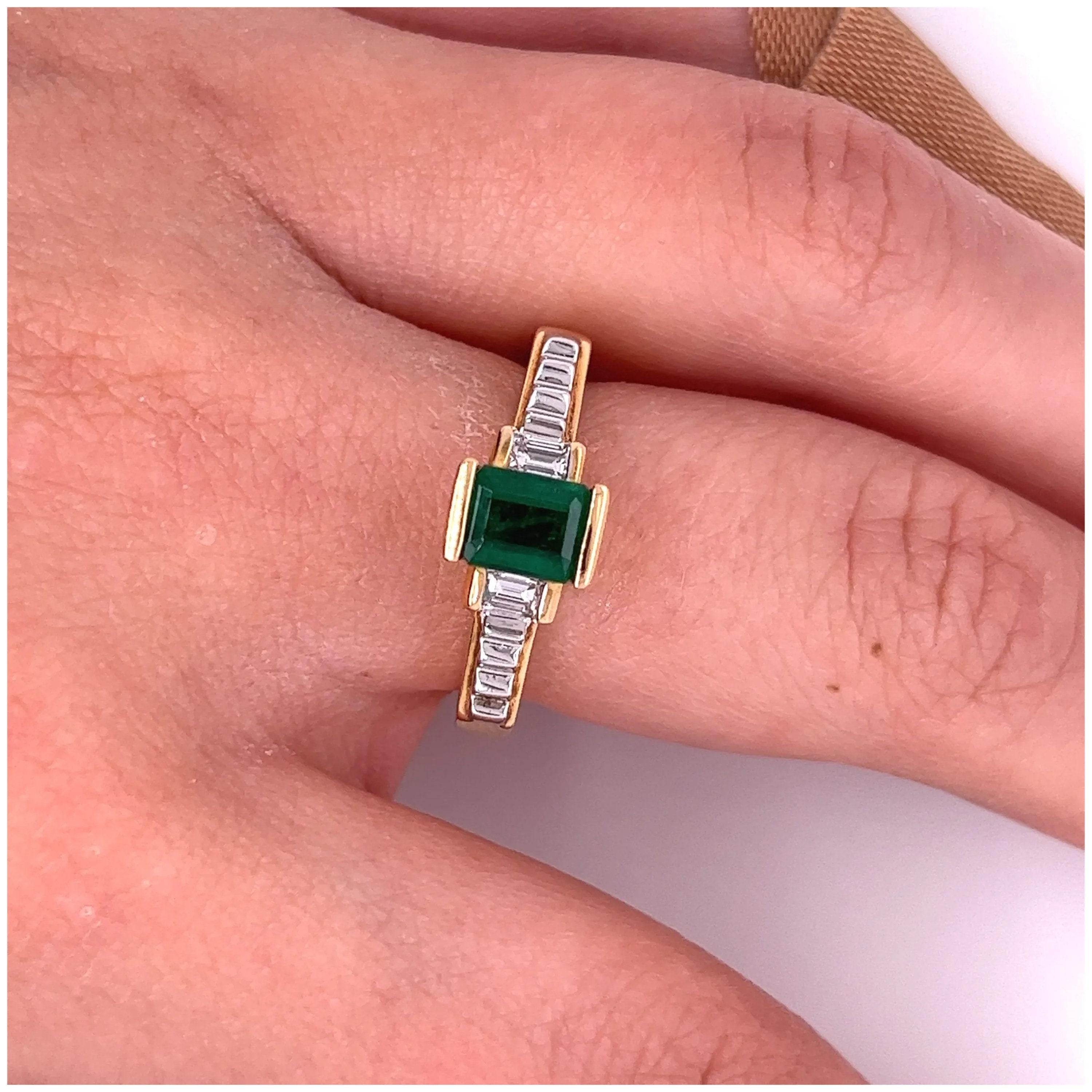 For Sale:  3 Carat Emerald Diamond Wedding Band Emerald Diamond Half Eternity Gold Ring 5