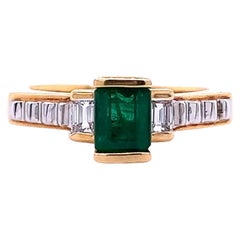 3 Carat Emerald Diamond Wedding Band Emerald Diamond Half Eternity Gold Ring