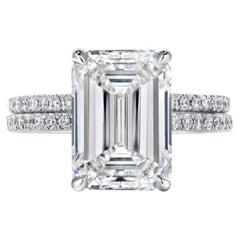 3 Carat Emerald Halo Diamond Ring 18K Gold Quiet Power Heirloom