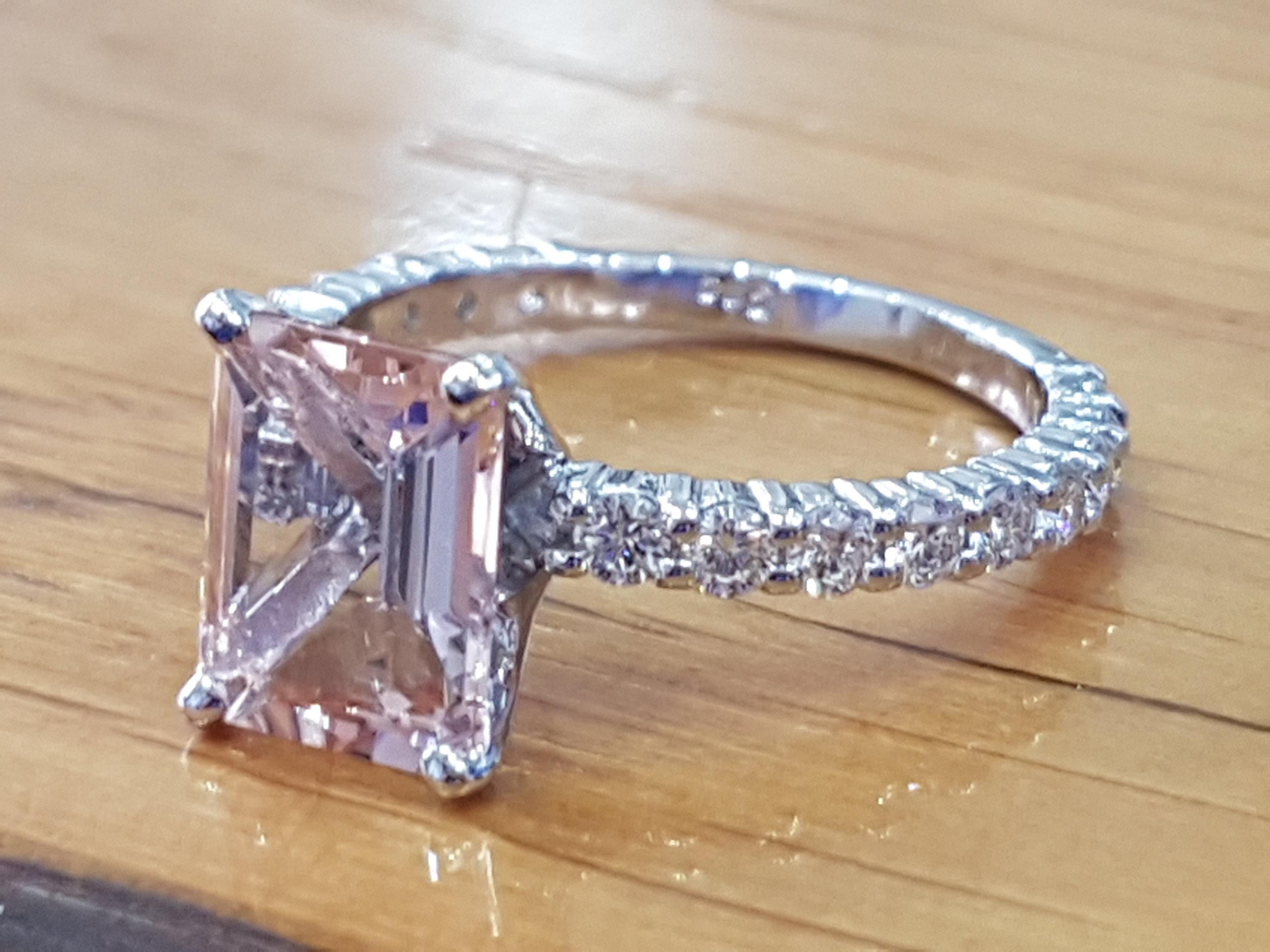 3 carat morganite engagement ring